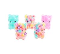 Cuifati 5 PCS Bear Shaped Stress Balls, Durable Soft TPR Material Multicolor Fidget Ball Set Anxiety Relief Improve Focus Fidget Sensory, Safe Toys for Adults Kids