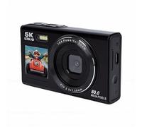 Cuifati 5K Digital Camera with Dual Screen, 18X Zoom Optical Stabilization, HD Webcam, 256GB Expandable, HD Webcam, Travel Camera for Photography Beginners Adults (Black)