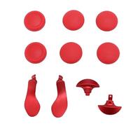 Cuifati 6 Thumb Grips and 4 Rear Paddles for Wireless Game Controller, Crafted Metal Paddles and Textured Rubber Grips, Plug and Play for Enhanced Gaming Experience (Bright Red)