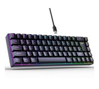 Cuifati 68 Key Wired Mechanical Keyboard with RGB Backlit, Russian English Dual Language Keyboard, Type C Wired Computer Keyboard for Desktops and Laptops (Black 7330F3852)