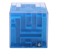 Cuifati 8.5cm 3D Maze Puzzle Money Box, Transparent Interactive Maze Savings Box for Kids, Educational Coin Bank with Lock Hole, Fun Money Gift Puzzle for Cash Coins (Blue)
