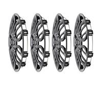 Cuifati ABS Wheel Rim Cover Hubcaps Clamp/Holder On Rugged Hub Cap Replacement Fit for Fiat 500 V40 Fit for Seat Clio for Peugeot 208 Protects From Dirt Damage Universal 15 Inch Set of 4 (Black)