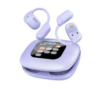 Cuifati AI Translation Wireless Earbuds, Real Time Translation 130+ Languages Bluetooth 5.4 Headphones with LED Touch Display and 45° Angled Earhook, for Business Travel (Purple)