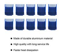 Cuifati Aluminum Heatsink Cooling Fin Set for 3D Printer Motor Driver, 10pcs Blue Electronic Heat Sink with Back Glue Easy to Install