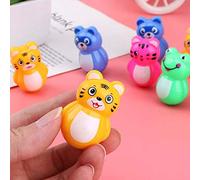 Cuifati Animal Roly Poly Toys Attractive Clown Design for Developing Imagination, Great Toy for Infants, 4 Pcs Random Colors, Safe ABS Plastic (Colorful)