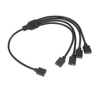 Cuifati ARGB Splitter Cable 1 to 4, 5V 3 Pin Addressable RGB Extension Cable, Female to Female with Male Pins for Computer Chassis, CPU Cooler, PC ARGB Fans, Plug and Play Setup (Black)
