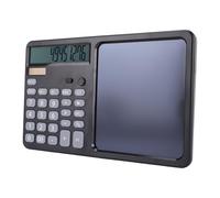 Cuifati Calculator with Notepad, 7 Inch Writing Pad with Stylus for Note Taking, Dual Power Solar Battery, Large LCD Display, Ergonomic Design for Office, School, Home, Business and (Black)