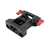 Cuifati Camera Base Plate with 15mm Rod Rail Clamp, Baseplate for Cameras and Video Rig Cages, Aluminum Alloy Arrow Storage Case Plate for Tripod, 1/4 & 3/8 Inch Screws, Anti-Slip Pad Included