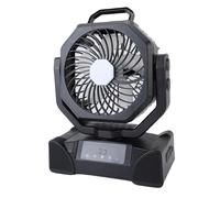 Cuifati Camping Fan Rechargeable, 20000mAh Battery Powered Portable Fan with 5 Levels Wind Adjustment, 3 Color Temperature and 3 Levels Brightness for Tent, Travel, Outdoor (F14 Black)