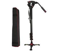 Cuifati Carbon Fiber Hydraulic Ballhead Camera Monopod Tripod with Central Dynamic Equilibrium Panorama 360° Pitching Range for DSLR Mirrorless Cameras