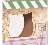 Cuifati Cat Cardboard House Safe Wear Resistant Portable Cat Play House with Catnip for, Eco-friendly Material (Coffee)