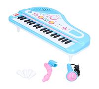 Cuifati Children's Electric Music Toy Educational 37 Keys Music Instrument for Kids Above 3 Years Old with Microphone and Dual Power Mode for Early Learning (Blue)