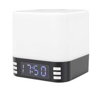 Cuifati Clock Speaker Wireless Charger with 15W Fast Charging, Bluetooth 5.3, White Noise Sound Machine, Night Light, for Bedroom Digital Alarm Clock (Black)