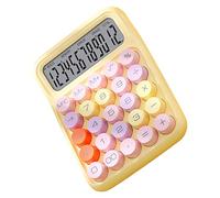 Cuifati Colorful Mechanical Calculator Keyboard - Electronic Desktop Calculator with Durable ABS Keys, Spill Resistant, Multifunctional for Home School Office (Yellow)
