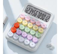 Cuifati Colorful Mechanical Calculator Keyboard - Electronic Desktop Calculator with Durable ABS Keys, Spill Resistant, Multifunctional for Home School Office (White)