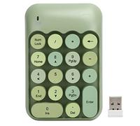 Cuifati Colorful Wireless Number Pads, 18 Keys 2.4G Wireless Mechanical Numeric Keypad, Quiet Design Soft Press Touch, External USB Numpad Keyboard for Desktop Laptop Tablet (x910 green