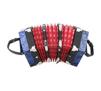Cuifati Concertina Accordion Solid Wood Professional 22 Button 32 Bass Musical Instrument for Adults Beginners with Storage Bag Shoulder Strap (Blue)