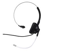 Cuifati Corded Telephone Headset 3.5mm Monaural with Noise Cancelling | Omnidirectional Mic, Adjustable Headband, Protein Leather Ear Pads, Mute Switch, Works with Skype/Zoom