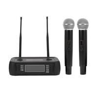 Cuifati Cordless Microphone System, Metal Cordless Mic Set with 2 Mics, Handheld Cordless Dynamic Microphones for Church, Singing, Karaoke, DJ, Anti Whistling Function