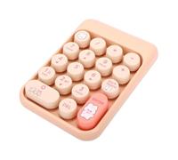 Cuifati Cute Colorful Wireless Number Keypad, Dual Mode 2.4G & Bluetooth 18 Keys Number Pad, Color Printed Concave Keys & Smart Low Power for Laptop, Financial Accounting (Milk Tea Color)