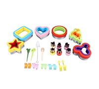 Cuifati Cutter and Sealer Set with Fun Mouse Star Dinosaur Shapes | Stainless Steel Cutters, Wooden Handle, for Kids Lunch, Baking, Cookies, Fruits, Vegetables, Dough, Pancakes