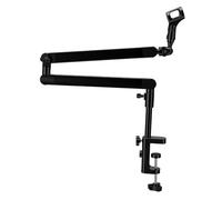 Cuifati Desktop Microphone Arm Stand, Heavy Duty Iron and ABS Construction with Multi Angle Adjustment and Anti Slip Clamp for Live Streaming Recording Podcast Studio