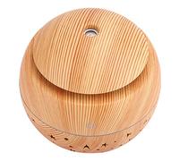 Cuifati Diffuser Humidifier with Hollow Design, 130ml Night Light, 3H Anti-Dry Burning Auto Shut Off, Quiet Mist Sprayer for Living Room Bedroom Office - Wood Grain