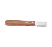 Cuifati Dog Stripping Knife Efficient Knot Elimination Reduce Shedding Professional Plucking Tool for Pets with Wooden Handle