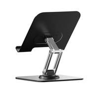 Cuifati Foldable Tablet Stand, 360 Degree Rotating Adjustable Desktop Phone Tablet Holder with Anti Slip Silicone Pads, for Pro 12.9 11 Air Tab Home Kitchen (Black)