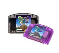 Cuifati Game Cartridge Fit for All N64 Game Console, Video Cartridge, Fast Reading Card, Fast Loading, Retro HD Gaming with Auto Save Backup, Supports ROM, SMS, GG, CHF (Violet Transparent)