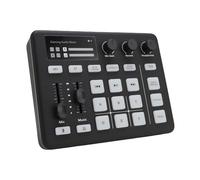 Cuifati Gaming Audio Mixer, Bluetooth 5.0 Type C Live Sound Card with RGB Light, Sound Board Customizable Sound Effects, Sound Mixer for Live Streaming, Podcasting