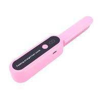 Cuifati Hair Straightener Brush, Portable Mini Cordless Straightening Brush with 9 Temperature Settings, USB Rechargeable Fast Heating 10s Anion Hair for Travel, Foldable Compact (Pink)
