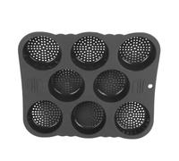 Cuifati Hamburger Bun Silicone Mold 8 Cavity Non-Stick Easy Release Hamburger Bread Bakery Pan, Heat Resistant Oven Safe Bun Baking Tray for Kitchen