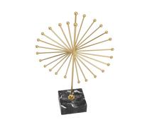 Cuifati Handcrafted Abstract Metal Sculpture for Home Decor, Luxurious Modern Tabletop Ornament 11.8in Iron Statue with Marble Base, Unique Art Figurine for Bookshelf TV Stand Office (7140L-0102)