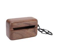 Cuifati Handmade Natural Wooden Genuine Real Wood Protective Case Cover Shell Compatible with DevialetGemini II Earbuds, Grain Protective Cover with Key Chain (Walnut)