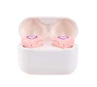 Cuifati Heart Shaped Wireless Earbuds, Cute Stylish HIFI Stereo Bluetooth Headphones with Charging Case and Color Gradient Light, Noise Canceling Cordless Earphone, Gifts for Girls (Rose)
