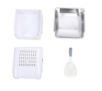 Cuifati High Side Sand Box, Elegant Cat Sand Box with Stable Nails with Tablespoon of Inner Kitten Lid