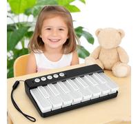 Cuifati Keyboard Piano Toy, 7 Color Gradient Lights with Light Guided Play Mode, Rounded Corner Design for Toddlers, Portable Musical Instrument with Multiple Sounds