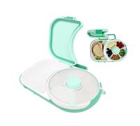 Cuifati Kids Lunchbox with Small Snack Spinner Flip - Snack Container Box Bundle with Hand Strap, 2 in 1 Style Reusable Lunch Container, 5 Small +1 Large Sandwich Compartment (Green)