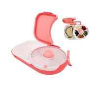 Cuifati Kids Lunchbox with Small Snack Spinner Flip - Snack Container Box Bundle with Hand Strap, 2 in 1 Style Reusable Lunch Container, 5 Small +1 Large Sandwich Compartment (Pink)
