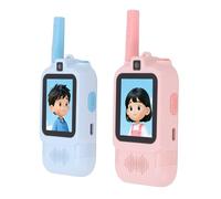 Cuifati Kids Walkie Talkie Video Intercom 2 Pack Rechargeable with Dual Cameras Voice Changer for Indoor Outdoor Hiking Camping