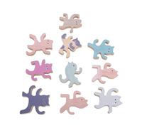 Cuifati Kung Fu Cat Wooden Stacking Game 10 Pcs Fun Office Desk Decor Stress Relief Cat Lovers Creative Nordic Style Desktop Toy