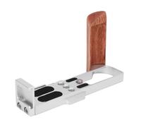 Cuifati L Shape Handle Grip, Wooden Camera Hand Grip L Bracket for G7XII G7XIII, with Baseplate and Anti Scratch Pad, Compatible with Arca Standard Tripod (Silver)