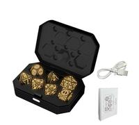 Cuifati Light Up LED Dice Set Shake to Glowing, Rechargeable Polyhedral Dice with Charging Box for Dungeons and Dragons RPG Party Tabletop Games