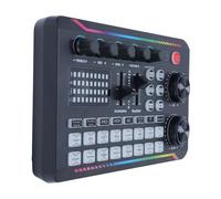 Cuifati Live Sound Card Audio Mixer with DJ Mixer Effects, Voice Changer with Sound Effects, Live Streaming Sound Card, for Karaoke Live Streaming Record Gaming Podcast