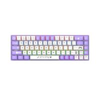 Cuifati Mechanical Gaming Keyboard, Blue Switch USB Wired Keyboard, 17 RGB Light Up Backlit Modes, 68 Key Full Size Clicky Keyboards for PC, Purple/Grey (Blue Switch - Purple White)