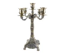 Cuifati Metal Arms Candelabra Vintage Candlestick Holder (Bronze Five