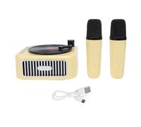 Cuifati Mini Karaoke Machine Toy for Kids, Portable Bluetooth Speaker with 2 Wireless Microphones, HiFi Sound Quality, 5H Playback Time, Birthday. Christmas, Party Gift (Yellow)