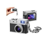 Cuifati Mini Keychain Camera, 1080P FHD Mini Retro Digital Camera, Tiny Portable Small Cameras Vintage Compact Micro Cameras, OTG Adapters for Travel Study Recording (Black)