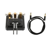 Cuifati Morse Code Key Double Paddle Automatic Shortwave Telegraph Key, Portable CW Morse Code Keyer with Double Paddle, 3.5 Mm Sound Interface, Aluminum Composite Material for Camping, (Black)
